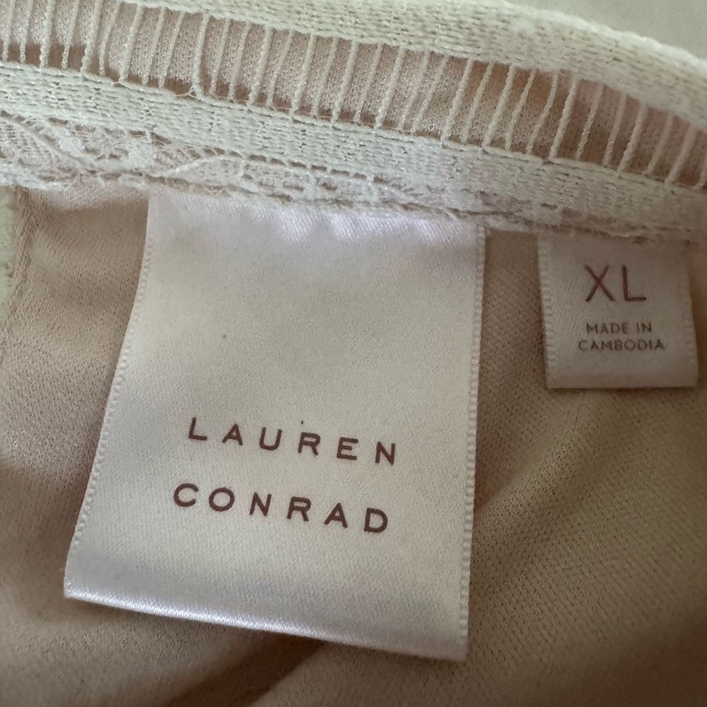 Women's LC Lauren Conrad Mock Neck Lace Top - Picture 8 of 9